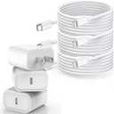 [Apple MFi Certified]Long iPhone Fast Charging Cable,3Pack 20W Phone Charger USB C Charger Block Plug+6Foot Type C to Lightning Cord for iPhone 14/Pro/Pro Max/Plus/13/12/11/XS/XR/X/SE2022/iPad/AirPods (6FT, White)