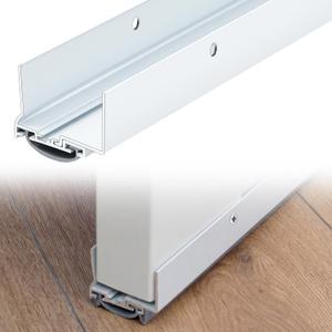 Pushglossy 36" Aluminum Adjustable U Shaped Door Sweep Bottom Seal Weatherstrip with Drip Cap for 1-3/8" & 1-3/4" Thick Exterior Doors for Gaps 1/2" to 1-1/4" (White)