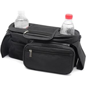High Quality Universal Stroller Organizer with Insulated Cup Holder Detachable Phone Bag and Shoulder Strap, Stroller Bag Caddy Organizer Accessories Fits for Most Strollers, Baby Jogger