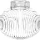 YANWE1 Round Glass Vase, Flower Vases for Bouquet, Ribbed Glass Vases for Flowers, Small Clear Vase for Living Room, Office, Coffee Table, Shelf, Wedding, 6 Inches
