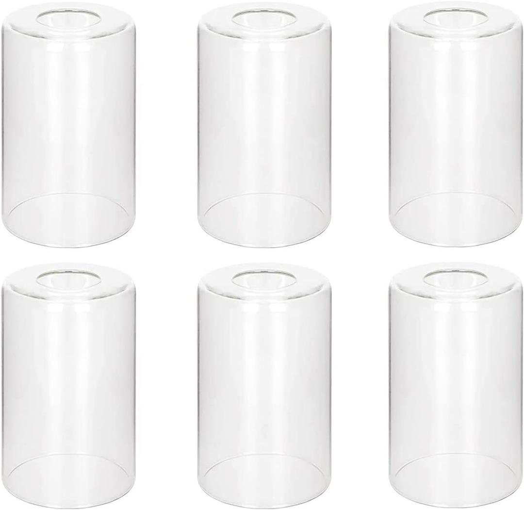 Clear Glass Lamp Shade 5.5inch High,3.5inch Diameter,1.65inch Fitter Cylinder Glass Shade Replacement for Chandelier,High Transmittance Lampshade Cover for Floor Lamp Pendant Light 6 Pack Clear Glass Lamp Shade 5.5inch High,3.5inch Diameter,1.65inch Fitter Cylinder Glass Shade Replacement for Chandelier,High Transmittance Lampshade Cover for Floor Lamp Pendant Light 6 Pack
