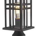zeyu Exterior Post Light, Outdoor Pole Lantern Pillar Light Fixture with Clear Glass Shade and Black Finish, 20068-P BK (Medium)