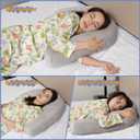 Ear Piercing Pillow - Side Sleeper Body Pillow with Ear Hole for Pain Relief, J-Shaped Ergonomic Support, 20x26 Inches (Grey)