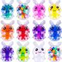 Exun 12 Pcs Easter Bunny Mini Squeeze Balls, Easter Basket Stuffers, Easter Egg Fillers, Squishies Stress Relief Fidget Toys for Kids Boys Girls Toddlers Gifts Party Favors