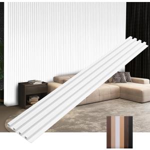 Wall Panels for Interior Wall Decor 16 Pack 48"x 6", WPC Matte White Accent 3D Wall Panels Decorative Covering Wainscoting Panels, Slat Wall Paneling for Bedroom, TV Wall Decor for Living Room Wall Panels for Interior Wall Decor 16 Pack 48"x 6", WPC Matte White Accent 3D Wall Panels Decorative Covering Wainscoting Panels, Slat Wall Paneling for Bedroom, TV Wall Decor for Living Room