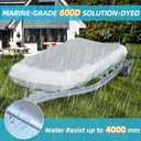 600D Marine Grade Fade and Tear Resistant Dinghy Cover, Heavy Duty Waterproof and Sunproof Inflatable Boat Cover, Silver (Up to 9.5' Long)