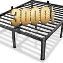 MAF 12 Inch Queen Metal Platform Bed Frame with Round Corner Legs, Mattress Slide Stopper, 3000 LBS Heavy Duty Steel Slats Support, No Box Spring Needed, Noise Free