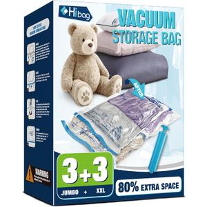 Vacuum Storage Bags Jumbo and XXL, Extra Large Vacuum Seal Bags for Bedding Blankets Comforters Clothing (5J+5XXL)