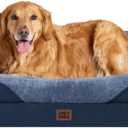 EHEYCIGA Orthopedic Dog Bed for Large Sized Dog, 41x27x7.5 Inch Large Memory Foam Dog Couch Bed with Sides, Waterproof Liner & Washable Removable Cover, Bolster Pet Sofa, Navy