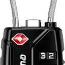 Puroma 1 Pack TSA Approved Luggage Locks, 4 Digit Combination Travel Locks Resettable Code Lock with Zinc Alloy Body for Suitcase, Toolbox, Backpack, Bag, Gym Locker (Black)