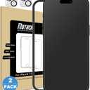 Mothca 2 Pack Matte Glass Screen Protector for iPhone 15 [6.1 inch] + 2 Pack Camera Lens Protector, Anti-Glare & Anti-Fingerprint Case Friendly Tempered Glass Film, Bubble Free, Smooth as Silk