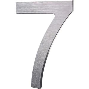 BetLight 8 Inch Modern House Numbers- Premium Aluminum Floating Home Address Number with Exquisite Drawing Process, Silver, Number 7