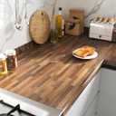 FunStick 24"x200" Butcher Block Countertop Contact Paper Wood Grain Contact Paper for Cabinet Countertops Waterproof Self Adhesive Brown Wood Wallpaper Peel and Stick Counter Top Stick Paper Removable
