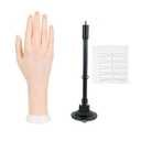 Realistic Practice Hand Flexible Bendable Nail Practice Hand With HolderNINGDAN Hand Nail Art Training Tools Necklace Bracelet Ring Stand for Showing Photography Props Nail Tech (1pcs Right+bracket)