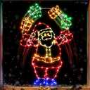 Christmas Window Decorations Lights, 24" Large Animated Light up Window Silhouette Lights for Indoor Home New Year Festival Holiday Decor(Juggling Snowman)