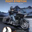 PBYMT Highway Pegs Long Angled 304 Stainless Steel, Highway Footpegs Footrest Fit For 1''&1.25''(25/32mm) Crash Bars Compatible with Harley Davidson Touring Black