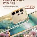 GVIEWIN for Samsung Galaxy S26 Ultra Case, [Slide Camera Cover & Built-in HD Screen Protector] [2 Front Frames] Shockproof Military Grade Protective Marble Phone Case S26 Ultra 6.9" (Glaze/Green)
