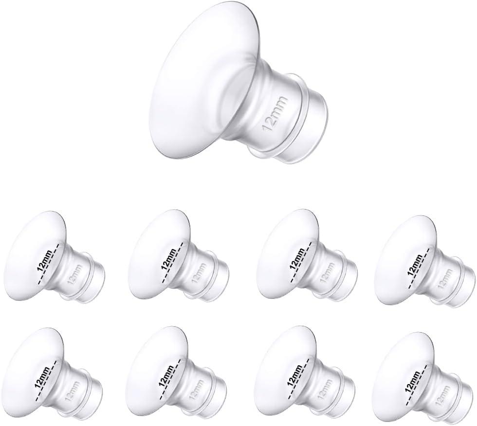 Flange Inserts for Medela,Spectra 24mm Shields/Flanges,Willow Wearable Cups Compatible with TSRETE,CPPSLEE,Momcozy S9/S12 Wearable Breast Pump (8pcs-12mm Flange Insert)