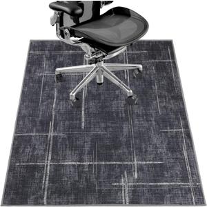 Office Chair Mat for Hardwood Floor&Tile Floor,36"X 48" Heavy Duty Desk Chair Mat for Hard Floors,Under Desk Rug for Rolling Computer Chair,Anti Slip,Low Pile Carpet Floor (Black Blue)