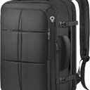 Travel Backpack For Men, Extra Large 50L Flight Approved Carry on Backpack, Expandable Waterproof Business Suitcase Daypack Big Bag Fits 18.4 Inch Laptop, Black