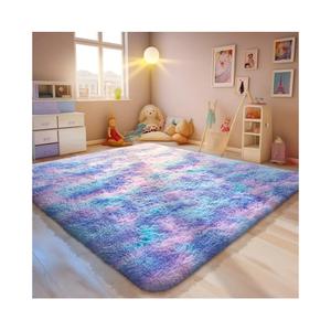 Ophanie Rainbow Purple Rug for Bedroom Girls, Unicorn Colorful Mermaid Fluffy Soft Cute Fuzzy Area Rugs, Shag Plush Shaggy Furry Carpet for Kids Baby Teen Dorm Nursery Home Decor Aesthetic