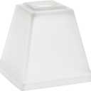 Aspen Creative 23662-64-3,Frosted Square Tapered Glass Shade For Lighting Fixture/Vanity Light/Wall Light/Pendent,Size:5-3/8"W x 5"H,Center Hole:1-5/8",Set of 3