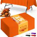 Niuara Orange Plastic Table Cloth Rectangle Table 15 Pack, 54''108'' Tablecloth for 6ft Tables, Table Cloth for Disposable Use, Table Cover for Holiday Party, Gathering