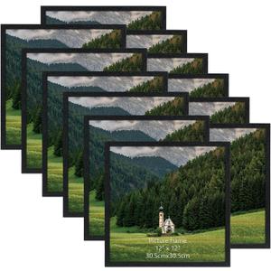 HORLIMER 12x12 Picture Frame Set of 12, Black Picture Frames Display 12 by 12 Photo for Wall