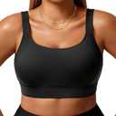 Daci Women Plus Size Sports Bra Bikini Top Only Push Up Scoop Neck Swim Top Full Coverage Bathing Suit for Large Bust 18 Plus