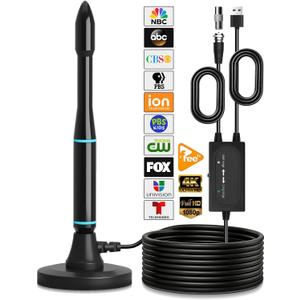 TV Antenna for Smart TV Indoor, 2026 Digital TV Antenna for Local Channels | Long Range 360 Reception Digital Antenna for Smart TV Indoor for All TVs, Easy to Install, Supports 4K 1080p 16FT Cable