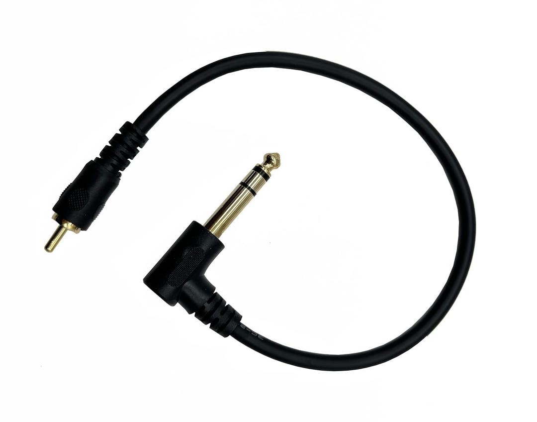 2 x Halokny RCA to 1/4 Adapter Cable, 6.35mm 1/4 inch TRS Stereo Jack Male to RCA Male Plug Adapter Cable 30cm/12inch (RCA M)