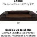 Furhaven Replacement Dog Bed Cover Sherpa & Chenille Sofa-Style, Machine Washable - Coffee, Large
