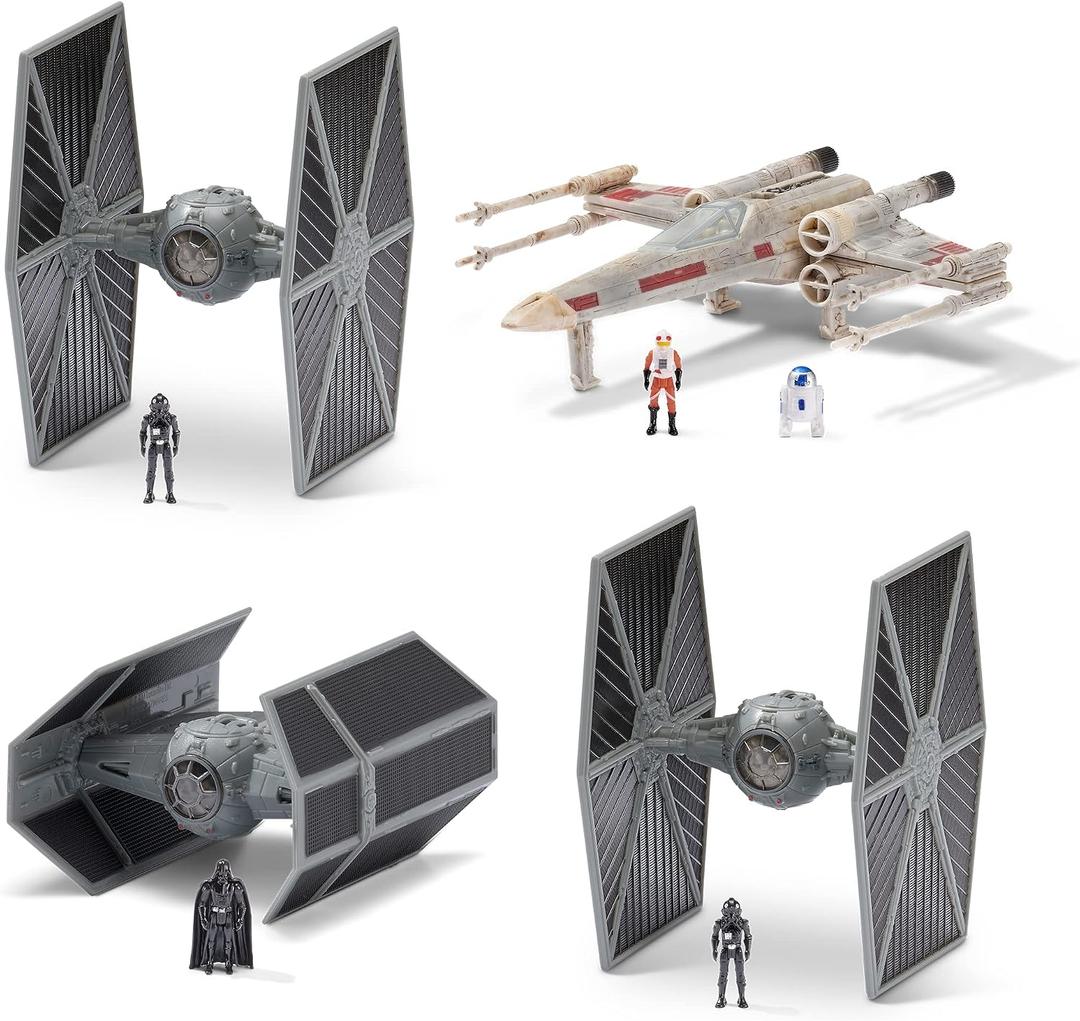 Star Wars Micro Galaxy Squadron Death Star Trench Run Battle Pack - Four Vehicles Plus Five Micro Figure Accessories 