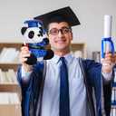 LuxeOne 2024 Graduation Panda Bear with Black Cap Graduation Gift 10 Inch Stuffed Animal Graduation Plush Panda Bear Class of Graduation Decoration for College Graduation (Panda-Blue), 6