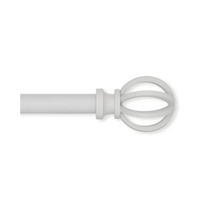Lumino Cage Single Curtain Rod Set, 5/8" Diameter - Starting at $14.99 - (With Multiple Color Options), Curtain Rod, Drapery Rod, Decorative Rod, Décor, White, 30-84" Width