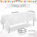 Ragnhild 3 Pack White Paper Tablecloths for Rectangle Tables, 3 Ply Paper Disposable Table Cloths for Parties, Bulk Rectangle Party Table Cover for Birthday, Wedding, Anniversary, Banquet, 54x108Inch