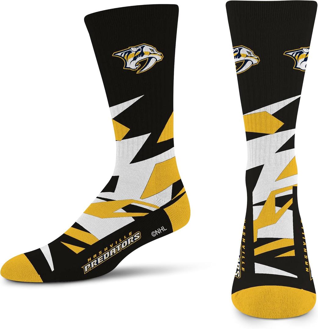 For Bare Feet NHL mens Shattered Camo Crew Sock Nhl (Large, Team Color)