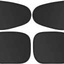 3 x Car Window Shades, Electrostatic Adsorption Car Window Covers, Complete Blackout, UV Blocking, Suitable for Daily Travel, Family, Camping, Black