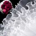 4.37 Yards White Pearl Edge Bouquet Wrapping Mesh, Flower Wrapping Paper Lace Trim for Women, Brides for Wedding Present Packaging, Christmas Decor, Florist Supplies, Parties