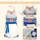 German Oktoberfest Apron,Adult Oktoberfest Dress Apron for Kitchen Cooking BBQ Party (31inch*23inch, Blue)