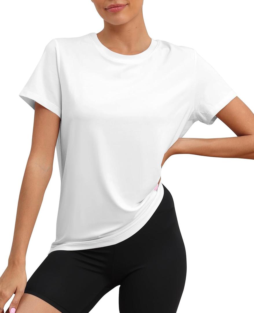 KevaMolly Workout Tops for Women UPF50+ Breathable Loose Fit Yoga T Shirts Short Sleeve Running Gym Athletic Tee Top (Medium) KevaMolly Workout Tops for Women UPF50+ Breathable Loose Fit Yoga T Shirts Short Sleeve Running Gym Athletic Tee Top (Medium)