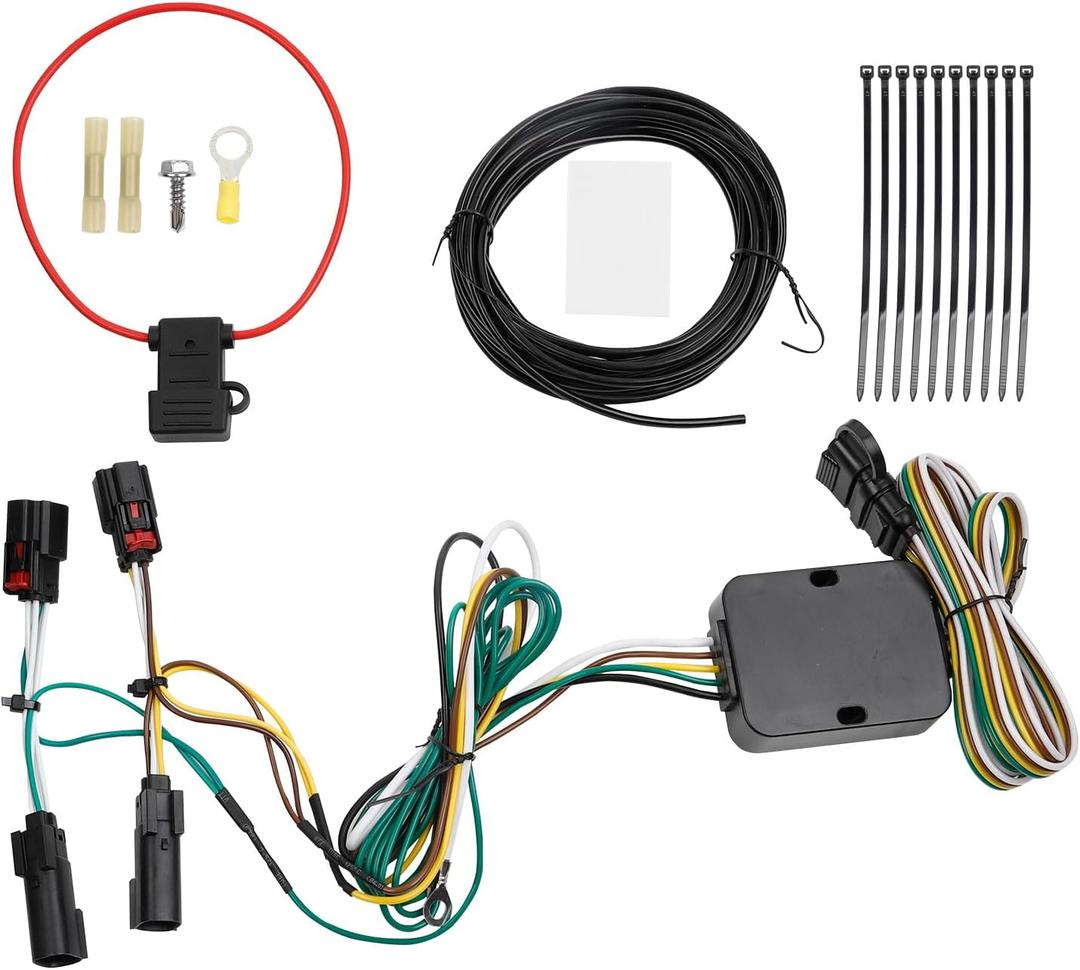 Dasbecan 56327 4-Way Trailer Hitch Wiring Harness Kit Compatible with Ford Transit-150, Transit-250, Transit-350, E-Transit 2015-2024 4-pin