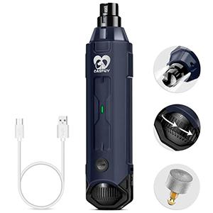 Casfuy 6-Speed Dog Nail Grinder - Newest Enhanced Pet Nail Grinder Super Quiet Rechargeable Electric Dog Nail Trimmer Painless Paws Grooming & Smoothing Tool for Large Medium Small Dogs (Blue)