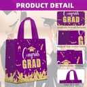 Infankey 24 Pieces Graduate Gift Bags Graduation Party Favor Gifts Non Woven Wrapping Bags for Graduation Season Theme Party Supplies Decoration (Purple Gold), 24 count