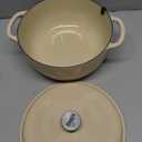 Lodge Essential Enamel Cast Iron Dutch Oven with Lid 7.5 Quart - Oven-Safe Enamel Cookware up to 500 F - Heat-Retaining Braising & Roasting Pot - Non-Toxic Cookware - Sandalwood