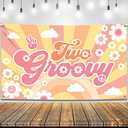 KatchOn, XtraLarge Two Groovy Banner - 72x44 Inch | Two Groovy Birthday Decorations for Boys and Girls | Two Groovy Banner Backdrop for Retro, Hippie, 70s Party Decorations