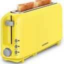 SEEDEEM 2 Slice Slim Toaster, Single 10" Long Slot Toaster Fits Bagels & Artisan Bread, 6 Shade Settings, Cancel/Reheat/Defrost, Removable Crumb Tray, Auto Shut-Off, Yellow (3.54 x 14.37 x 6.89 inches)