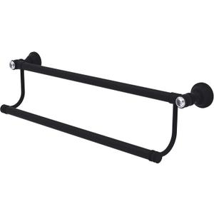 Allied Brass CC-72-30-BKM Carolina Crystal Collection 30 Inch Double Towel Bar, Matte Black