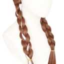 Topcosplay Women or Girls Wig Halloween Costume Cosplay Wigs Brwon Long Braids Wig (Brown)