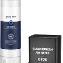 GLACIER FRESH Replacement for 4204490 Water Filter and 7007067 Air Purification Cartridge Combo Pack, Compatible with Sub-Zero 4204490, 4290510 Water Filter, 7042798/7007067 Air Filter(1+1)